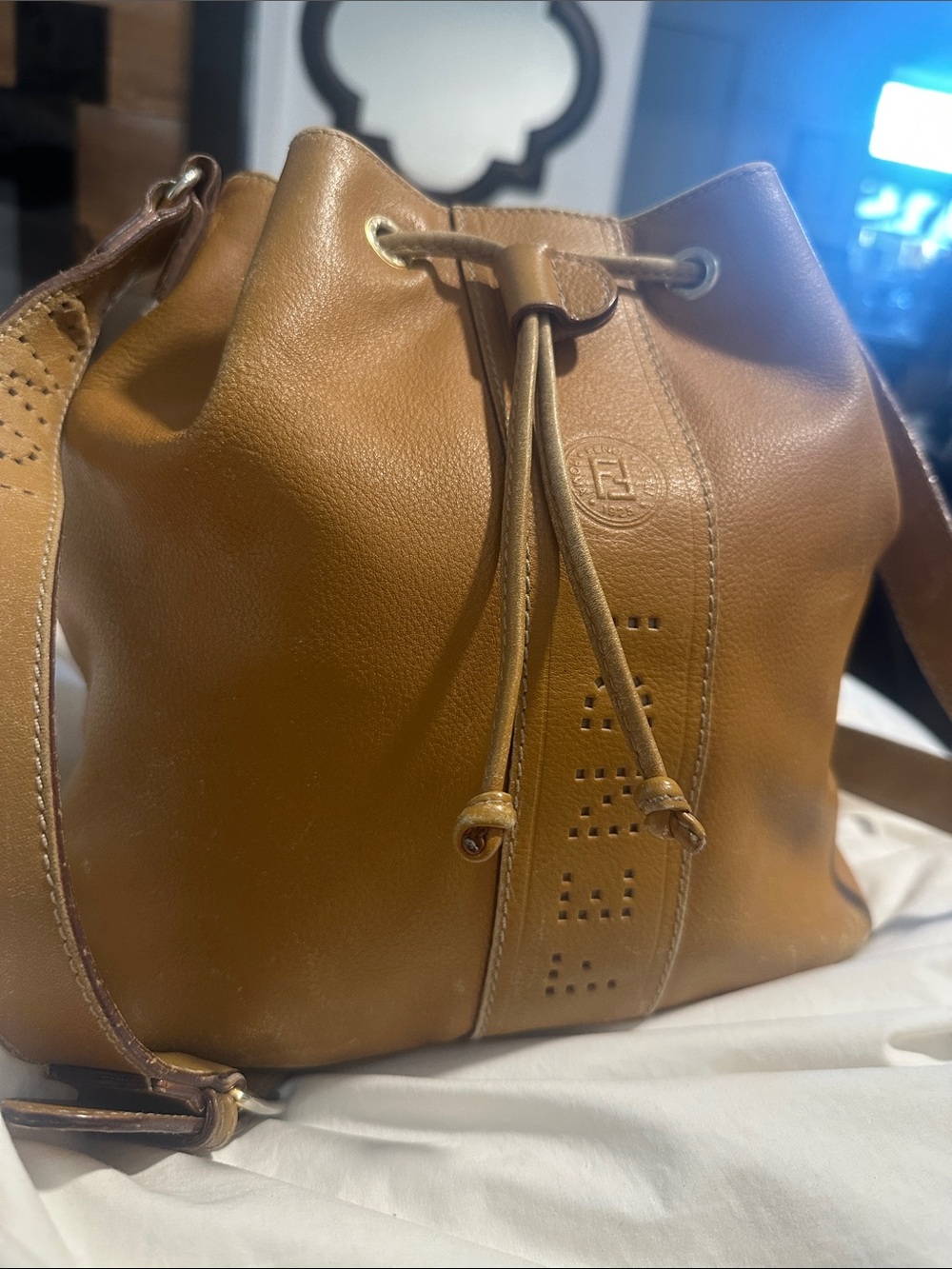 Vintage Fendi Bucket Bag - Tan